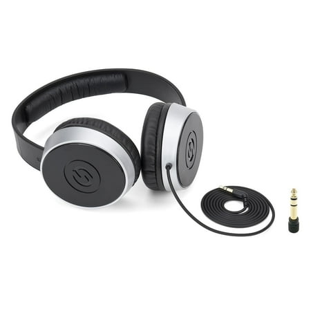 Samson - SR Wired Over-the-Ear Headphones - Silver, Black