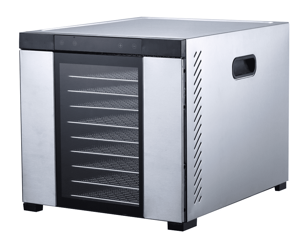 Samson Silent 10 Tray Stainless Steel Food Dehydrator with Glass Door