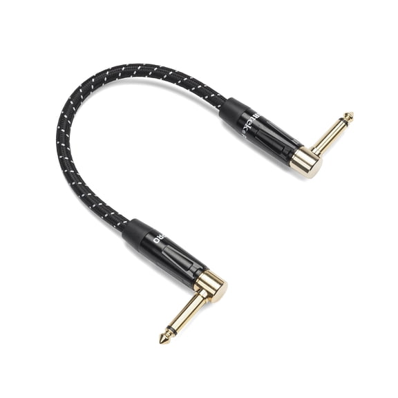 Samson Tourtek Pro 1' Woven Patch Cable, 2 Right Angle Connector, 20 AWG, Gold Plug