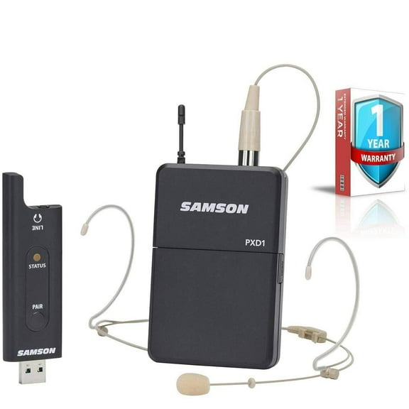 Samson XPD2 Headset - USB Digital Wireless System Bundle with Extended Warranty