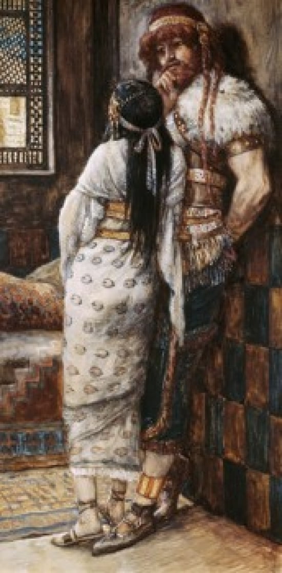 Samson and His Wife James Tissot  (1836-1902 French) Jewish Museum New York City Canvas Art - James Tissot (24 x 36)