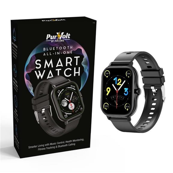 Samsonic Trading SW1 Pursonic All In One Bluetooth Smart Watch - Fitness Health Connectivity on Your Wrist - Black