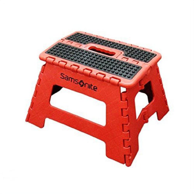 Samsonite Folding Step Stool, Red/Black