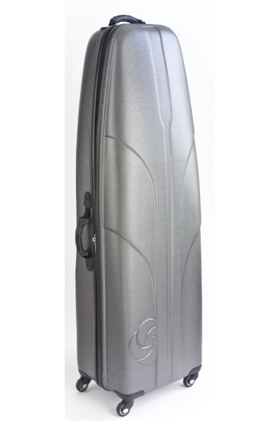 Golf Clubs Hard Sided Travel Cover Case Luggage Spin Wheels (Titanium)