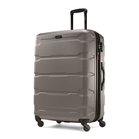 Samsonite Omni PC Hardside Expandable Luggage with Spinner Wheels, Silver, Checked-Large 28-Inch