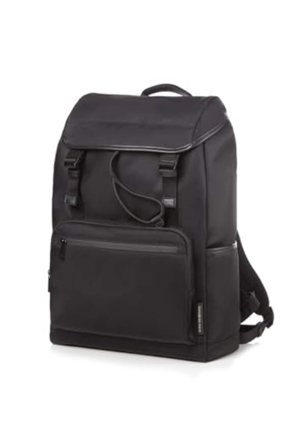 Samsonite Red Ellewood Flap Backpack 32 Cms Black Nylon Premium Casual Daypacks for Travel Vol -26 litres holds 15.6" laptop compartment
