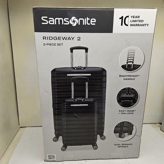 Samsonite Ridgeway 2 Hardside Spinner Luggage Set, 2 Piece, Black