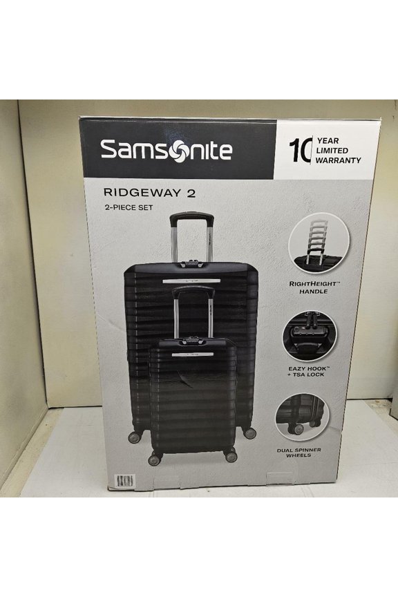 Samsonite Ridgeway 2 Hardside Spinner Luggage Set, 2 Piece, Black