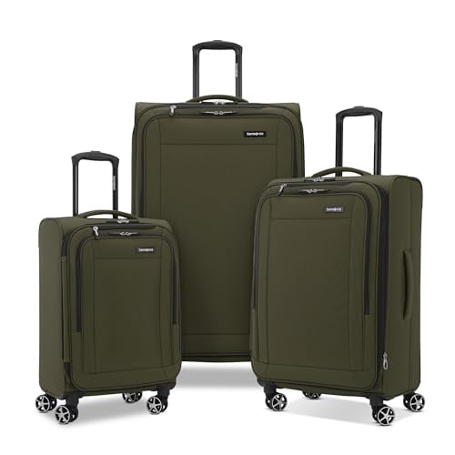 Samsonite Saire LTE Softside Expandable Luggage with Spinners 3PC Olive Green