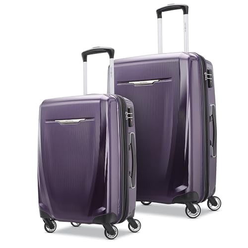Samsonite Winfield 3 DLX Hardside Expandable Luggage with Spinners, Purple, 2-Piece Set (20/25)