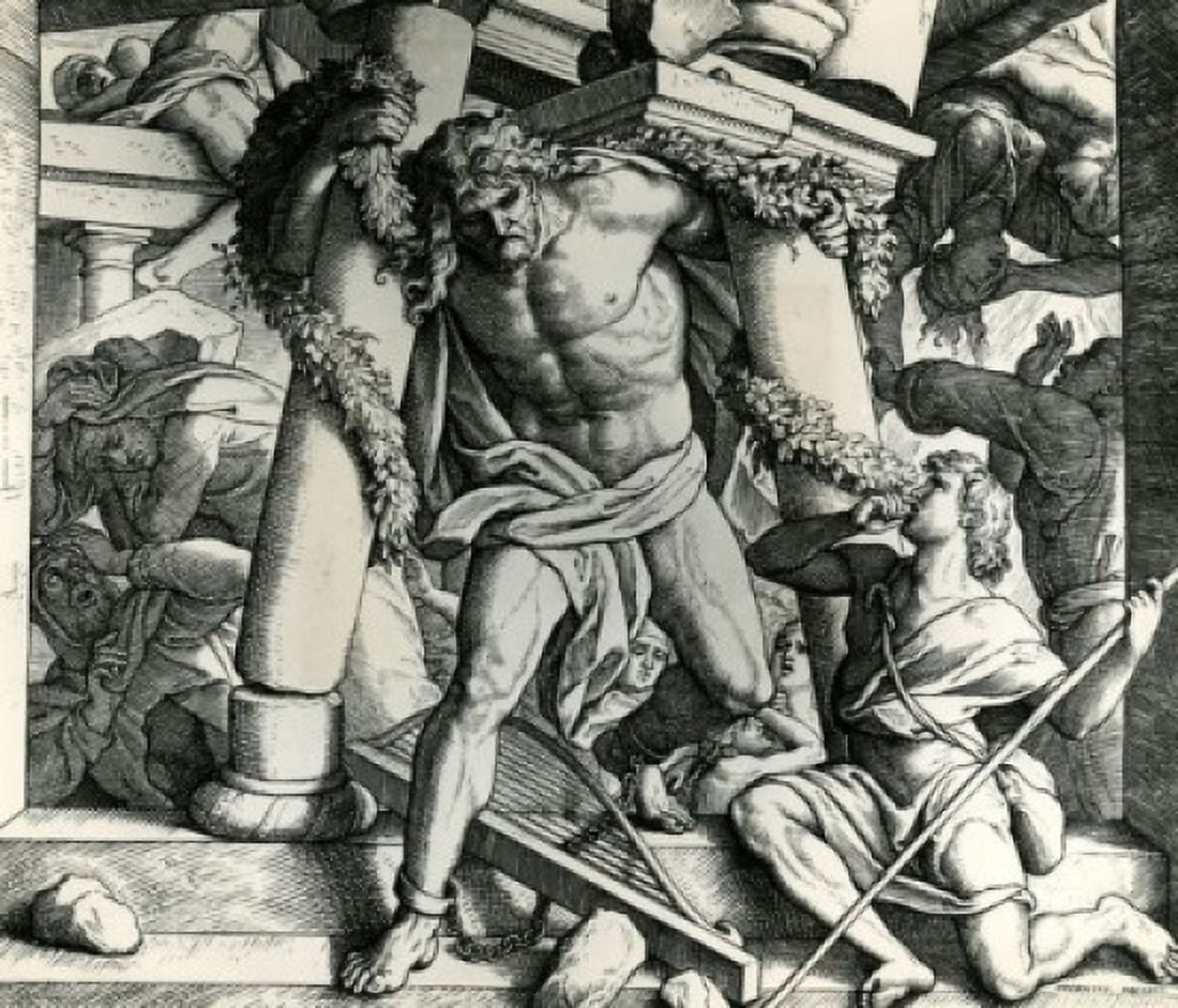 Samsons Vengeance and Death by Julius Schnorr von Carolsfeld (1794-1872) Canvas Art - Julius Schnorr von Carolsfeld (18 x 24)