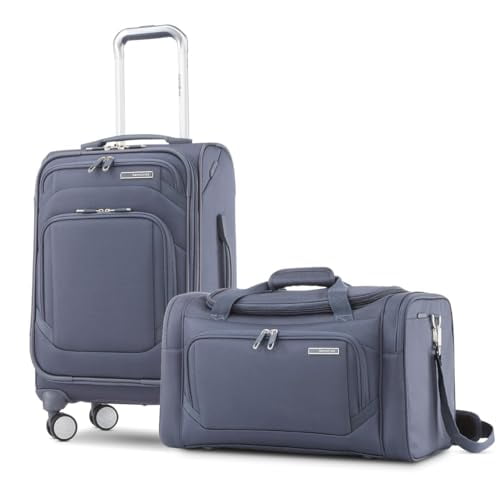 Samsontie Ascentra Softside Luggage 2 Piece Set Duffel/19 inch Carry on - Slate