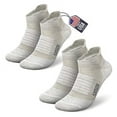 thumbnail image 1 of Samsox 2-Pair Merino Wool Running Socks, Made in USA, Oatmeal L/XL (Men 10-13 / Women 12+), 1 of 3