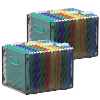 Samstar 2 Pack Mesh Hanging Organizer, Letter Size Collapsible Storage Box for Home Office Documents