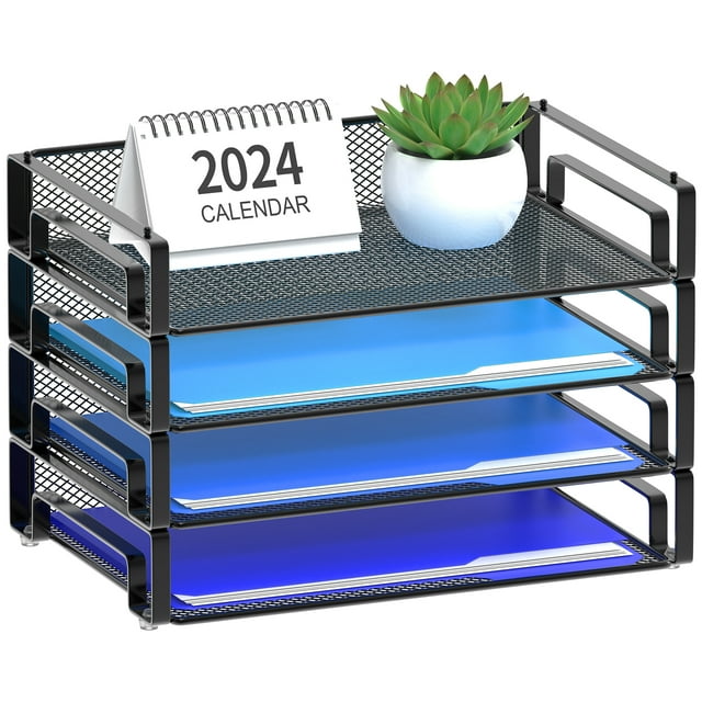Samstar Stackable Letter Paper Tray, Desk File Organizer Paper Sorter