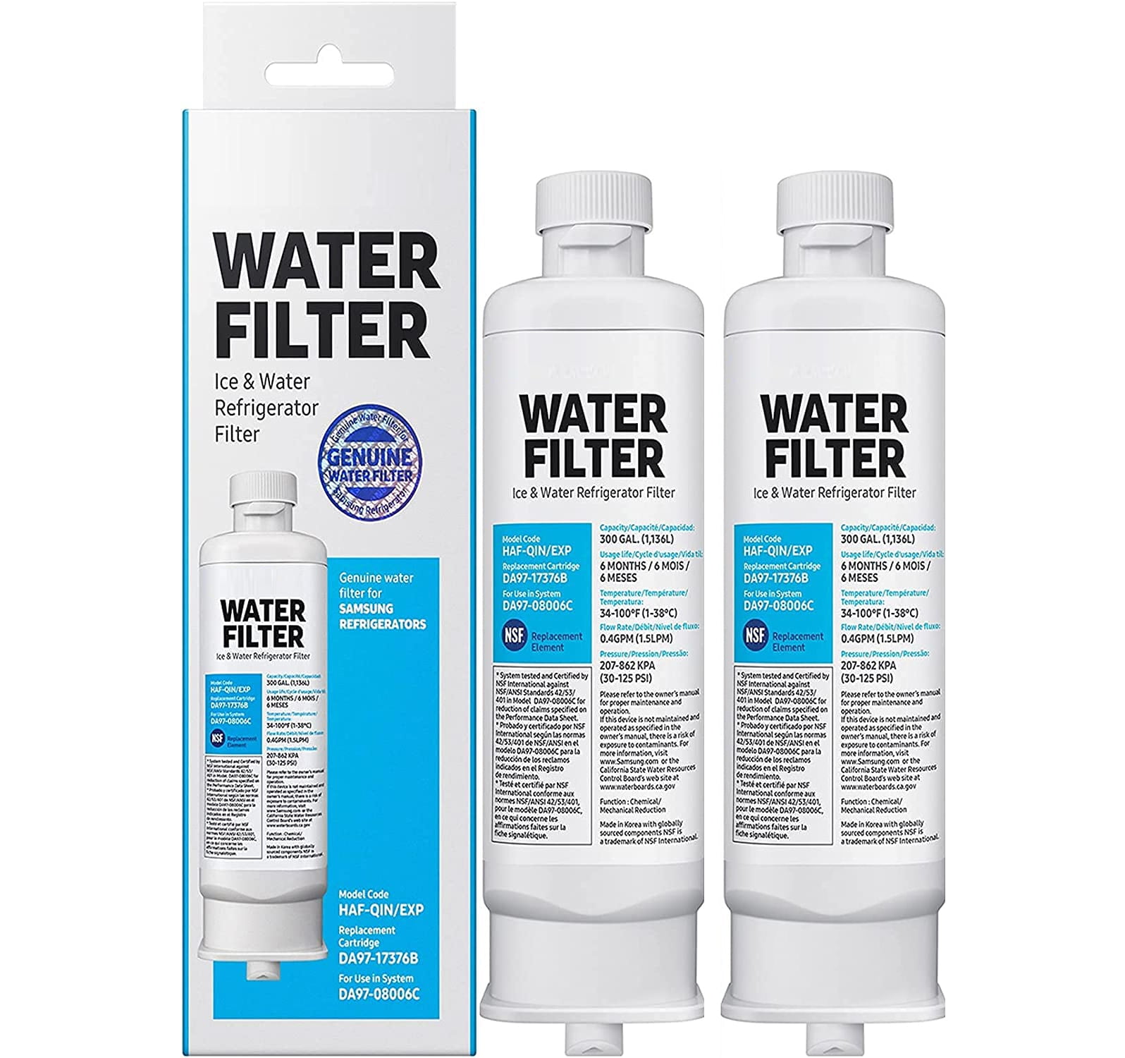 Samsumg DA9717376B DA9717376B Refrigerator Water Filter Replacement for HAFQIN/EXP, HAFQIN