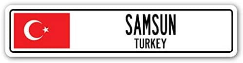 Samsun Turkey Street Sign Turk Flag City Country Road Outdoor Street