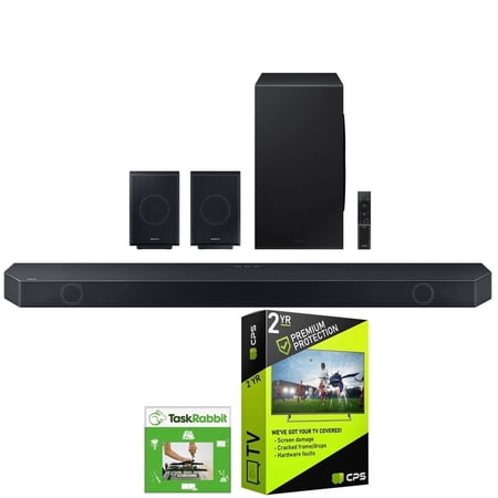 Samsung 11.1.4 ch. Wireless Dolby ATMOS Soundbar and Rear Speakers, HW-Q990C (2023) Bundle with 2 Year CPS Enhanced Protection Pack