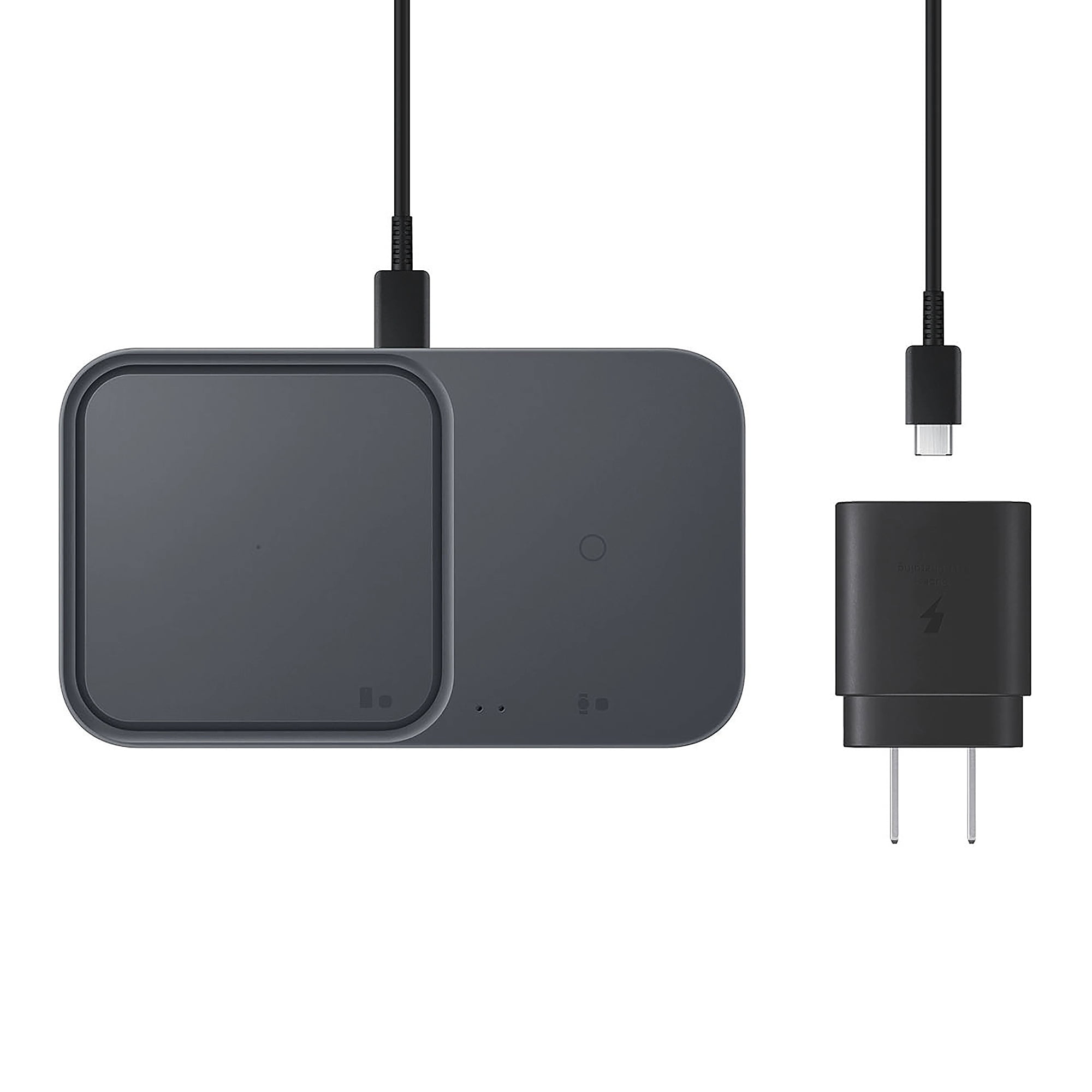Samsung 15W Super Fast Wireless Charger DUO Pad with Travel Adapter - Dark  Gray - 2 in 1 Stand for Galaxy S23 S22 Ultra, Android Phones, Buds, Smart