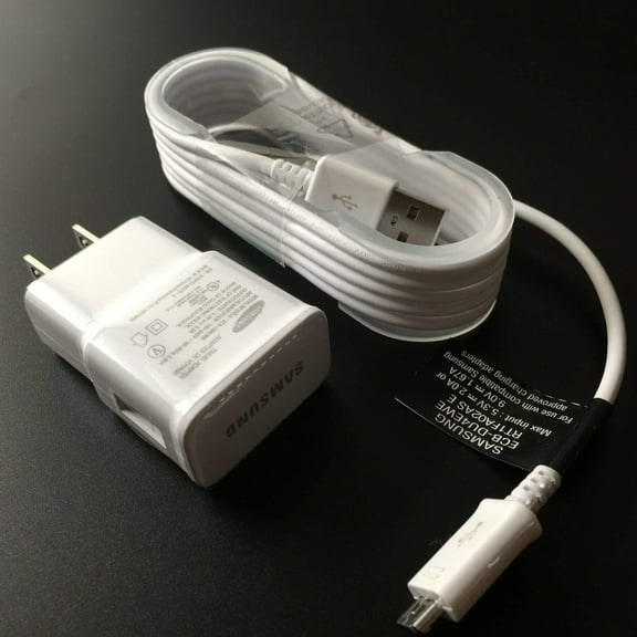 Samsung 2.0Amp Charger - For Samsung Galaxy S/S2/S3/S4/Mini/Nexus 7 (White) - Come's with (2) - 5FT USB - New