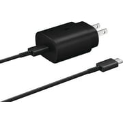 Samsung 25W Fast Charger With Cable Wall Charger Plug with Cable- Black US Version Bulk Packaging