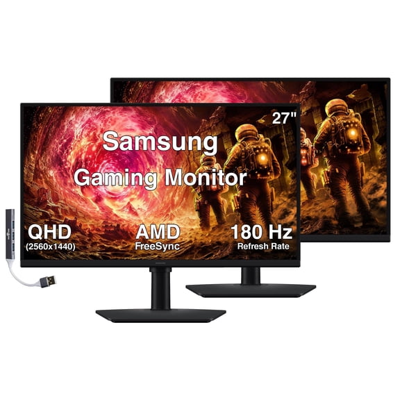 Samsung 27in QHD Gaming Monitor w/DKZ USB Hub 2 Pack