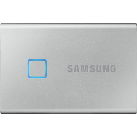 Samsung - T7 Touch 2TB External USB 3.2 Gen 2 Portable SSD with Hardware Encryption - Silver