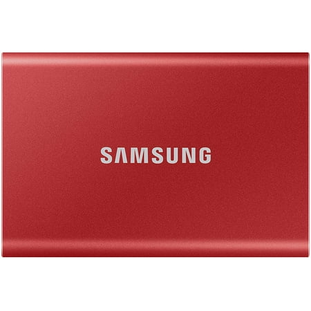 Samsung - T7 2TB External USB 3.2 Gen 2 Portable SSD with Hardware Encryption - Metallic Red