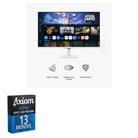 Samsung 32-Inch M5 (M50F) FHD Smart Monitor White + 13-Month Axiom Care
