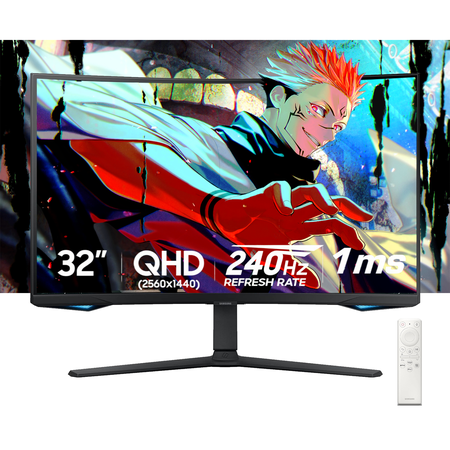 Samsung 32" Odyssey Curved Gaming Monitor | 240Hz, 1ms | QHD, HDR600 | AMD FreeSync Premium Pro | 1000R Curve | Gaming Hub, Smart TV |Includes Remote Control