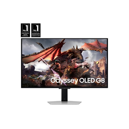 Samsung 32" Odyssey OLED G8 4K UHD 240Hz 0.03ms G-Sync Compatible Smart Gaming Monitor with Sleek Metal Design - LS32DG802SNXZA