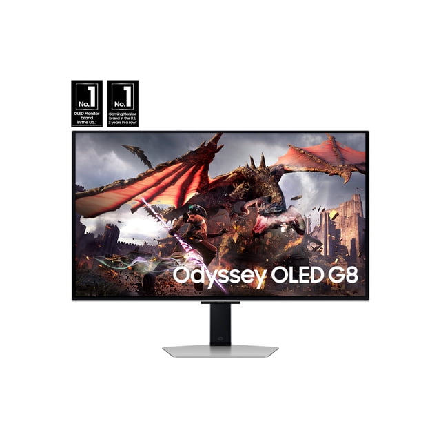 Samsung 32" Odyssey OLED G8 4K UHD 240Hz 0.03ms G-Sync Compatible Smart Gaming Monitor with Sleek Metal Design - LS32DG802SNXZA