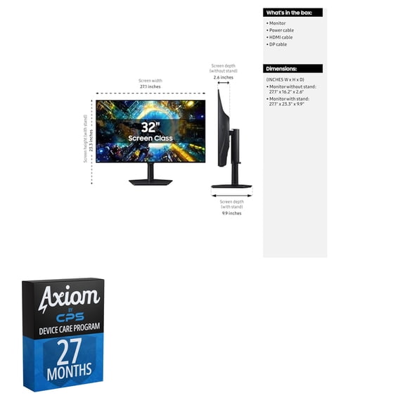 Samsung 32-in Computer Monitor - WOLED, LS32HG732SNXZA (2026) + 27-Month Axiom Care