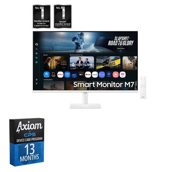 Samsung 32-in Smart Monitor M7 M70F 4K - LS32FM703UNXZA, White + 13-Month Axiom Care