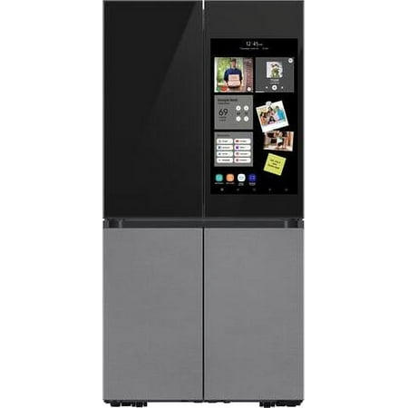 Samsung - BESPOKE 23 cu. ft. 4-Door Flex Counter Depth Smart Refrigerator with Family Hub+ - Charcoal Glass Top