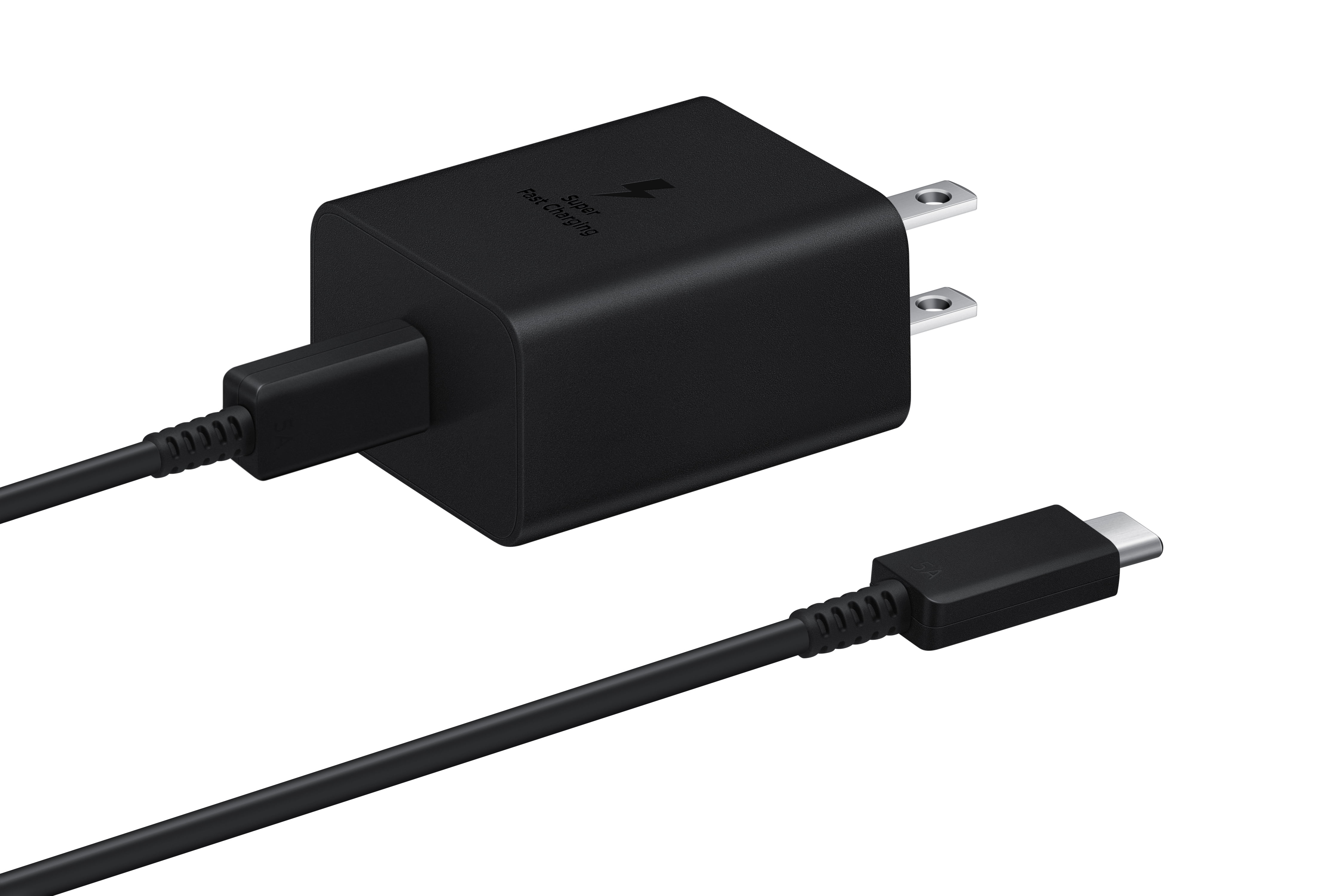 Samsung 45W Power Adapter (w/Cable C-to-C), Black - EP-T4510XBEWMT