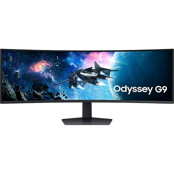 Open Box Samsung 49-Inch Odyssey G9 Series DQHD 1000R Curved Gaming Monitor, 1ms(GtG), VESA DisplayHDR 1000, 240Hz, AMD FreeSync Premium Pro, Height Adjustable Stand (LS49CG954ENXZA, 2024) -