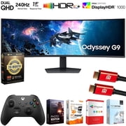 Samsung 49 Odyssey G9 G95C DQHD 240Hz Curved Gaming Monitor Bundle with Microsoft Wireless Controller, Elite Suite 18, 2x HDMI Cable and Deco Gear CPS 26 Month Protection Pack BEACH-CPS- 26M1500