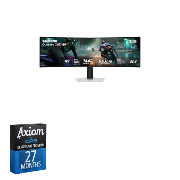 Samsung 49-in Odyssey QD-OLED G9 (G91SD) Curved Gaming Computer Monitor + 27-Month Axiom Care