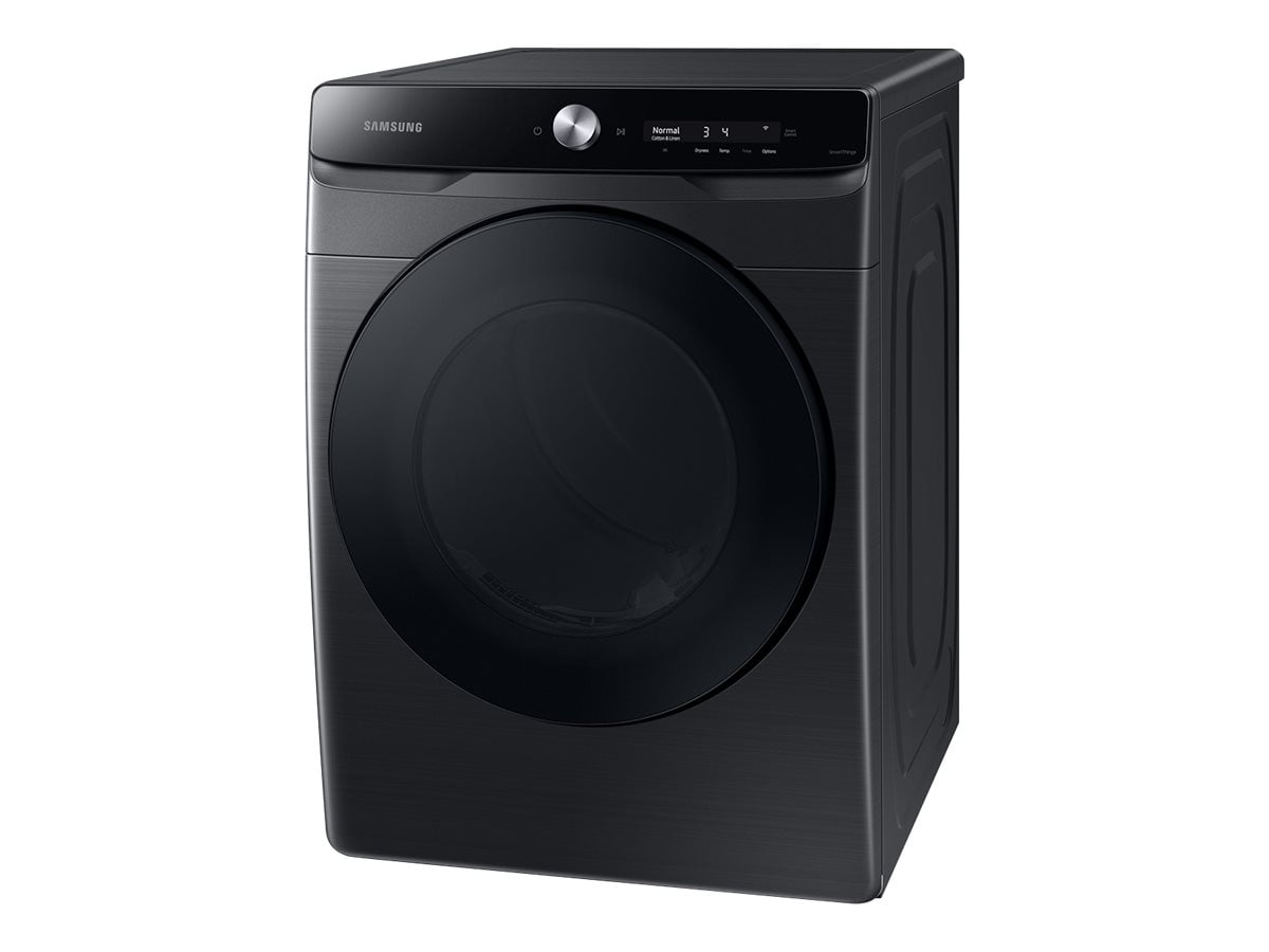 Samsung - 5.0 Cu. Ft. High Efficiency Stackable Smart Front Load Washer Steam and CleanGuard - Brushed black WF50A8600AV