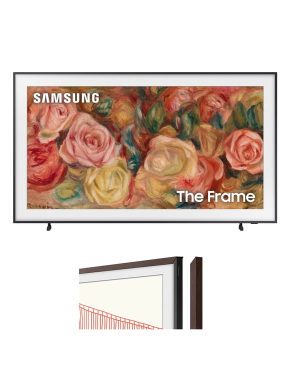 Samsung 55-in LS03D The Frame Smart TV Bundle with Modern Brown Bezel (2024) - QN55LS03DAFXZA + VG-SCFA55BWBZA