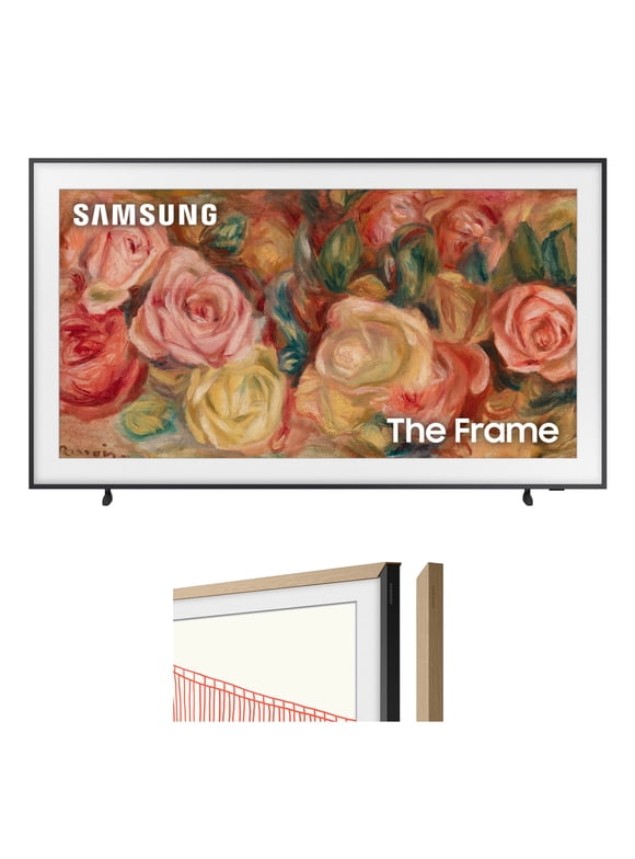 Samsung 55-in LS03D The Frame Smart TV Bundle with Modern Teak Bezel (2024) - QN55LS03DAFXZA + VG-SCFA55TKBZA