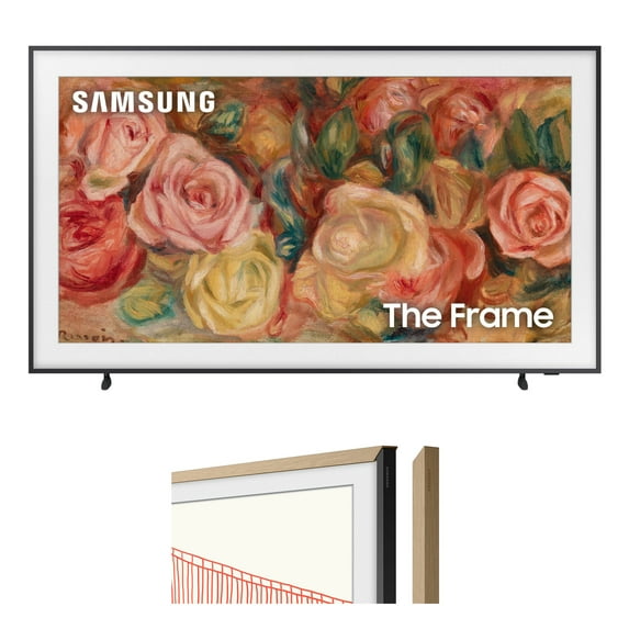 Samsung 55-in LS03D The Frame Smart TV Bundle with Modern Teak Bezel (2024) - QN55LS03DAFXZA + VG-SCFA55TKBZA