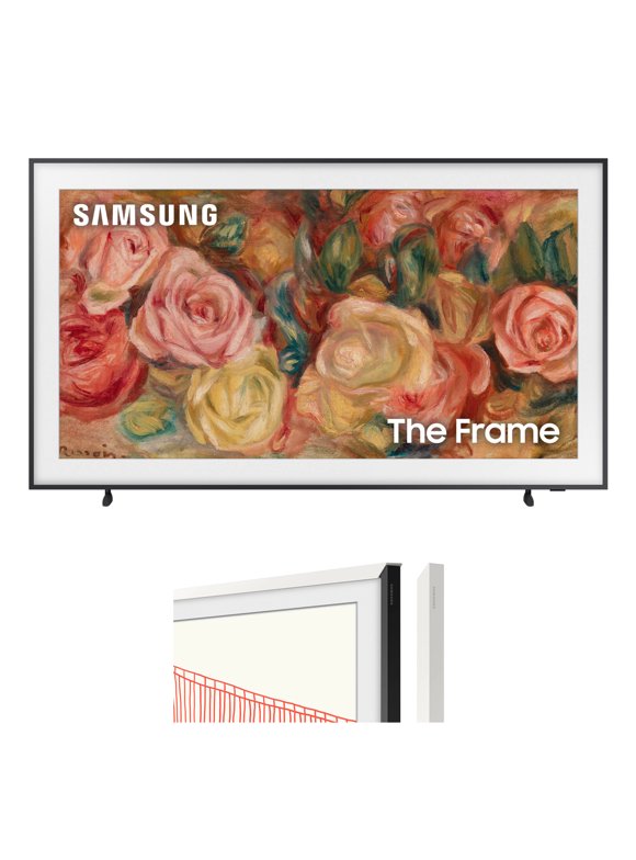 Samsung 55-in LS03D The Frame Smart TV Bundle with Modern White Bezel (2024) - QN55LS03DAFXZA + VG-SCFA55WTBZA