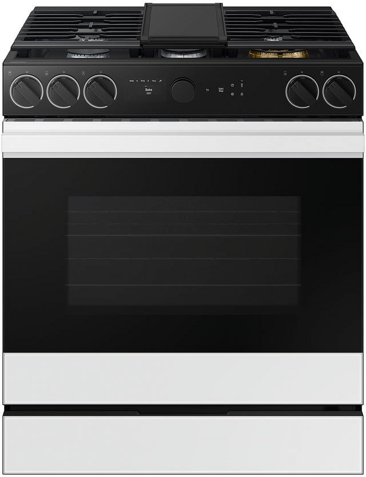 Samsung 6.0 Cu. Ft. White Glass Smart Gas Range with Griddle