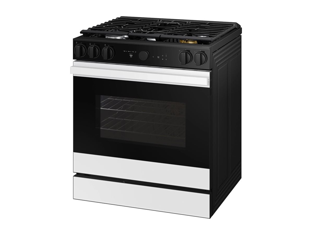 Samsung 6.0 Cu. Ft. White Glass Smart Gas Range with Griddle