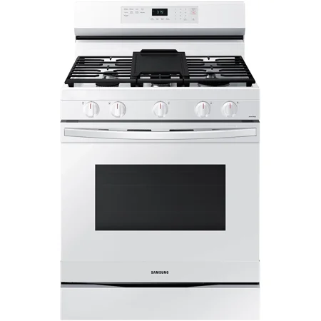 Samsung - 6.0 cu. ft. Freestanding Gas Range with WiFi, No-Preheat Air Fry & Convection - White