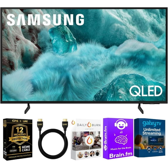 Samsung 65-Inch Q7F Series QLED 4K UHD Smart TV - HDR10+, Alexa Build-in, Bluetooth w/ 12 Month CPS Protection Plan, AUX HDMI Cable, Streaming Bundle