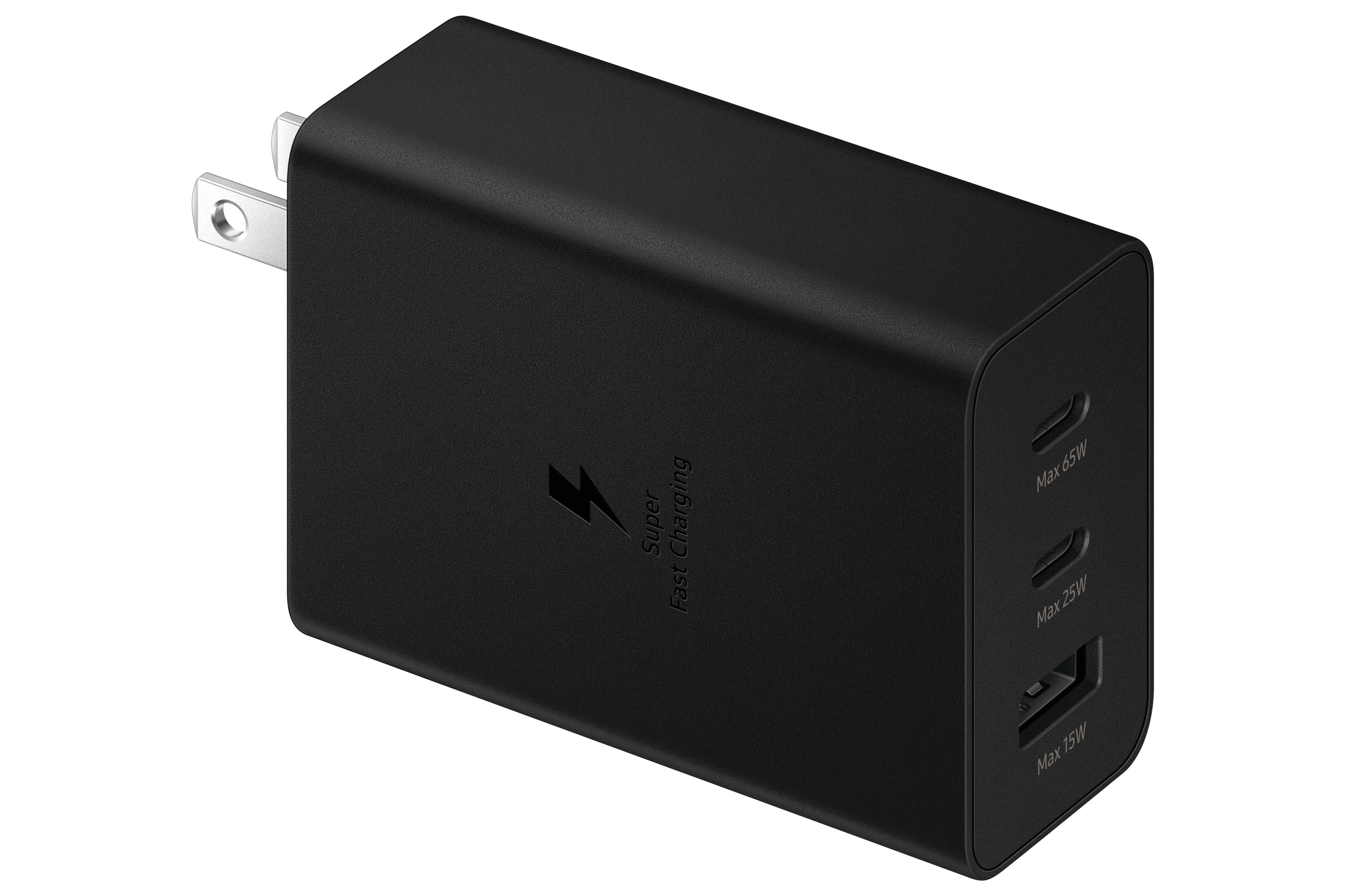 Samsung 65W Trio PoweS22 Adapter - W/O Cable, Black - EP-T6530NBEWMT