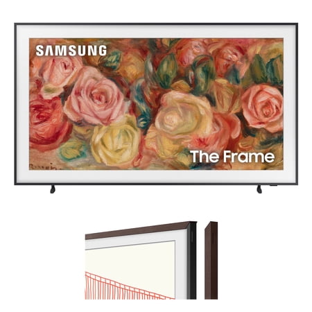Samsung 75-in LS03D The Frame Smart TV Bundle with Modern Brown Bezel (2024) - QN75LS03DAFXZA + VG-SCFA75BWBZA